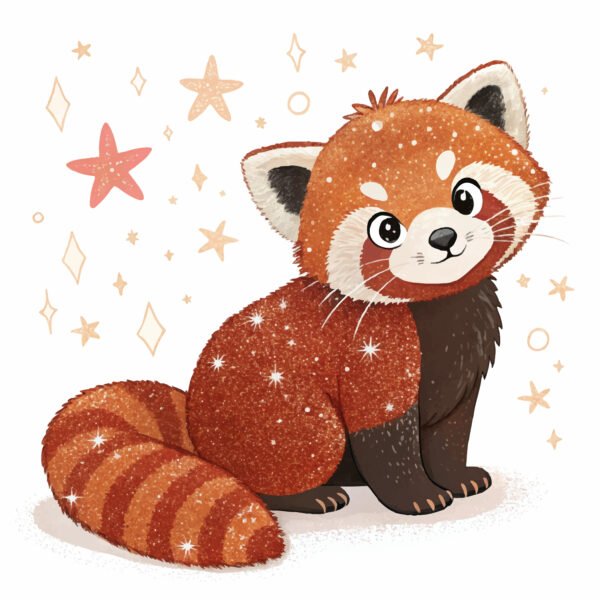 Cute ahh red panda with glitter